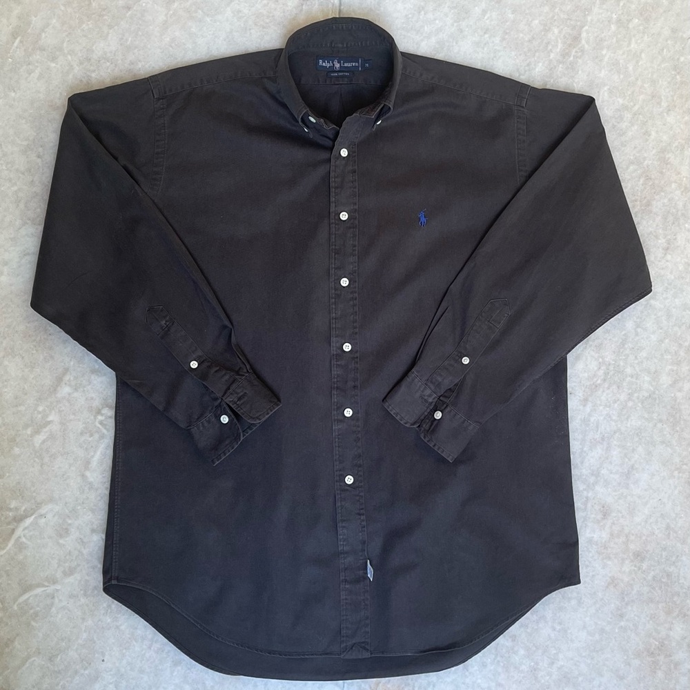 Polo Ralp Lauren Men’s Black Denim Button Down Shirt (SKU513)